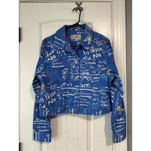 Emil Rutenberg Graffiti Jacket Blue Womens Large